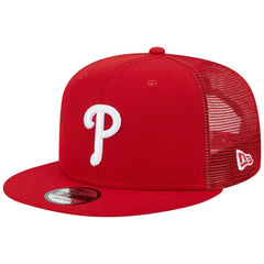 Philadelphia Phillies New Era Team Color Trucker 9FIFTY Snapback Hat - Red - New Era on Sale