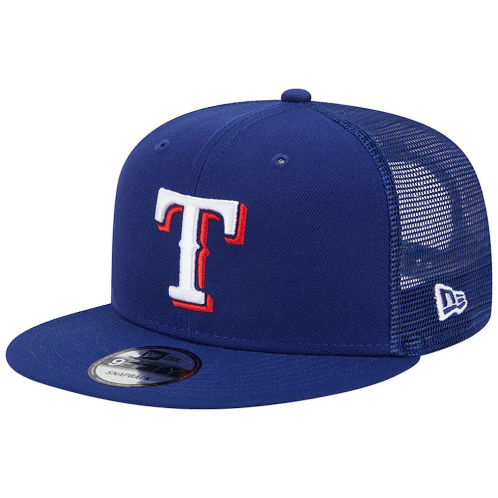 Texas Rangers New Era Team Color Trucker 9FIFTY Snapback Hat - Royal - New Era on Sale