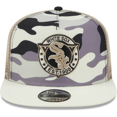 Chicago White Sox New Era Chrome Camo A-Frame 9FIFTY Trucker Snapback Hat - White - New Era Sale
