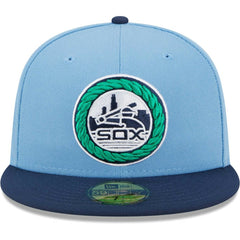 Chicago White Sox New Era Green Undervisor 59FIFTY Fitted Hat - Light Blue/Navy - New Era Lifestyle