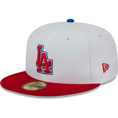 Los Angeles Dodgers New Era Undervisor 59FIFTY Fitted Hat - White/Red - New Era Sale