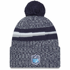 Tennessee Titans New Era Youth 2023 Sideline Cuffed Knit Hat With Pom Navy