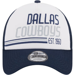 Dallas Cowboys New Era Stacked A-Frame Trucker 9FORTY Adjustable Hat White/Navy