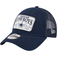 Dallas Cowboys New Era Plate 9FORTY Trucker Adjustable Hat Navy