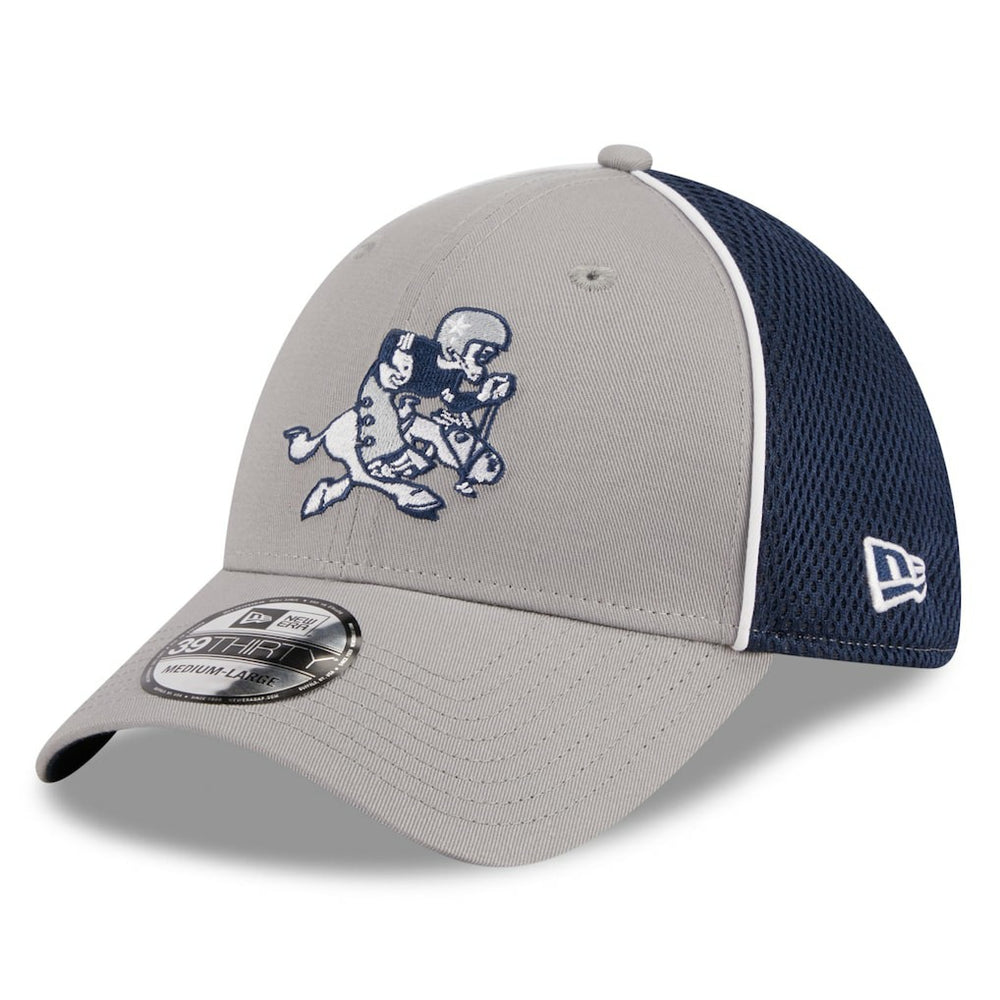 Dallas Cowboys New Era Pipe Retro Joe 39THIRTY Flex Hat Silver/Navy