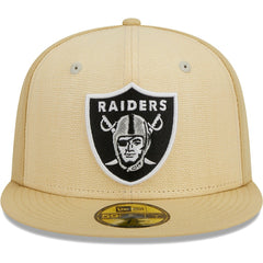 Las Vegas Raiders New Era Raffia Front 59FIFTY Fitted Hat Khaki