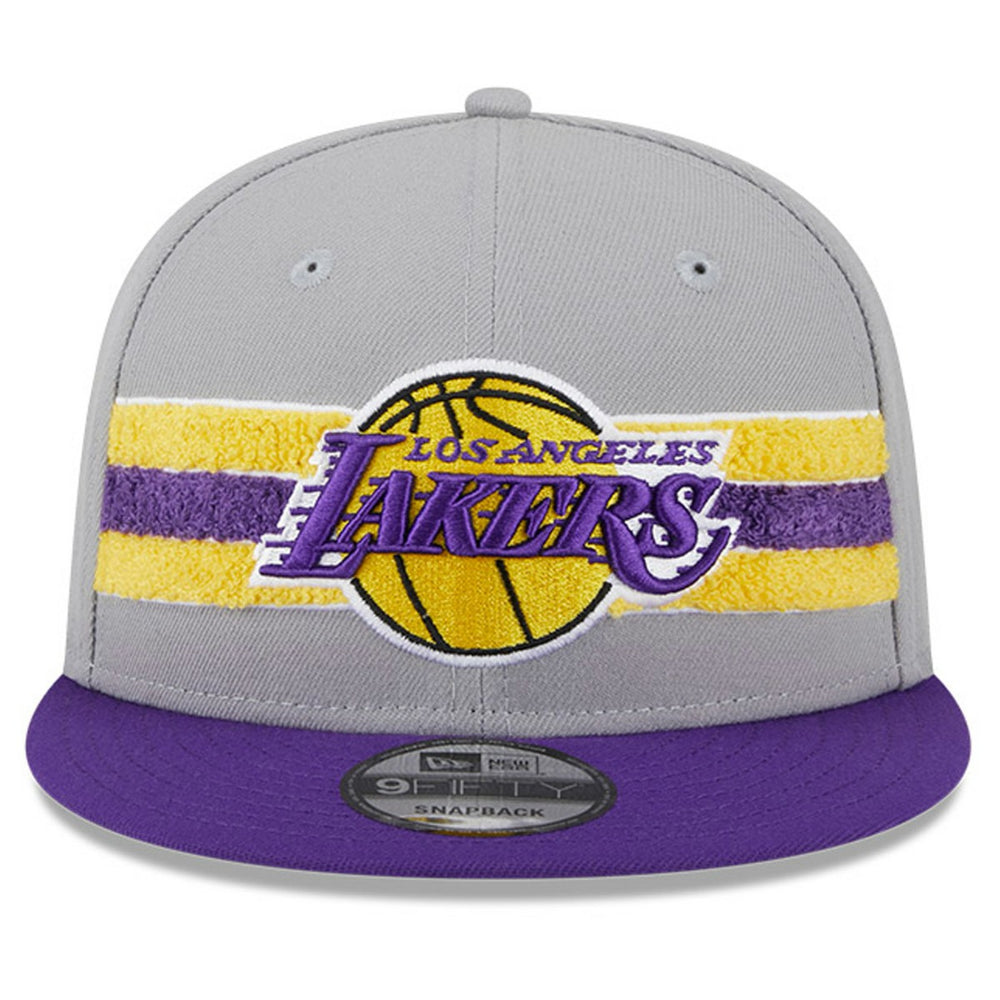 Los Angeles Lakers Chenille Band 9FIFTY Snapback Hat Gray | New Era Near Me