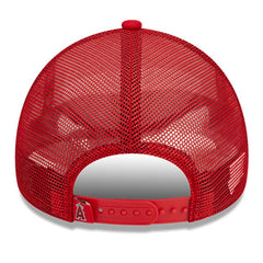 Los Angeles Angels New Era Stacked A-Frame Trucker 9FORTY Adjustable Hat - White/Red - New Era on Sale