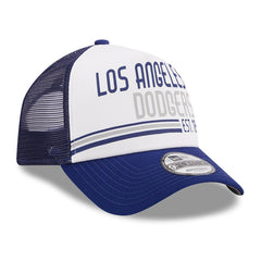 Los Angeles Dodgers New Era Stacked A-Frame Trucker 9FORTY Adjustable Hat - White/Royal - New Era Online