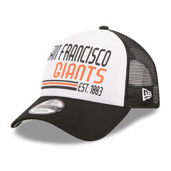 San Francisco Giants New Era Stacked A-Frame Trucker 9FORTY Adjustable Hat - White/Black - New Era Lifestyle