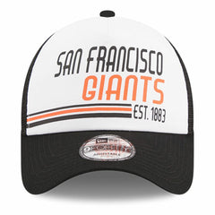 San Francisco Giants New Era Stacked A-Frame Trucker 9FORTY Adjustable Hat - White/Black - New Era Lifestyle