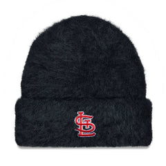 St. Louis Cardinals New Era Women's Fuzzy Cuffed Knit Hat - Black - New Era on Sale
