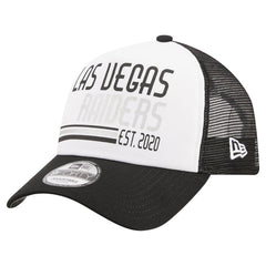 Las Vegas Raiders New Era Stacked A-Frame Trucker 9FORTY Adjustable Hat White/Black