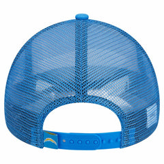Los Angeles Chargers New Era Stacked A-Frame Trucker 9FORTY Adjustable Hat White/Powder Blue