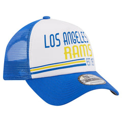 Los Angeles Rams New Era Stacked A-Frame Trucker 9FORTY Adjustable Hat White/Royal