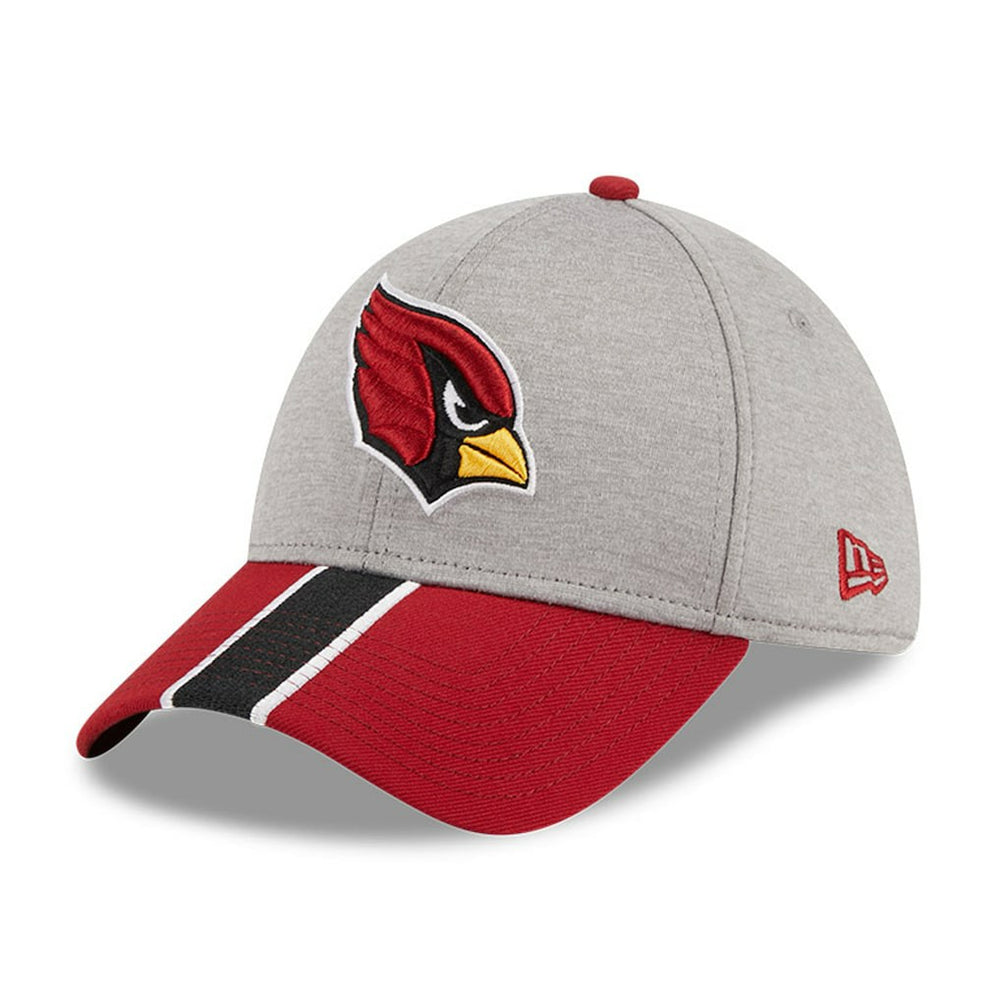 Arizona Cardinals New Era Striped 39THIRTY Flex Hat Heather Gray/Cardinal
