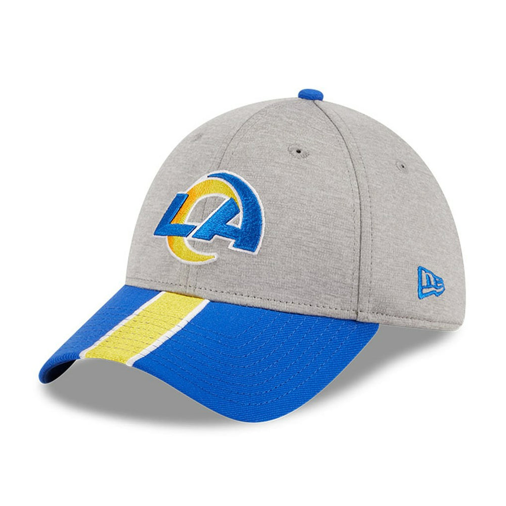 Los Angeles Rams New Era Striped 39THIRTY Flex Hat Heather Gray/Royal