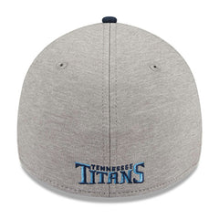 Tennessee Titans New Era Striped 39THIRTY Flex Hat Heather Gray/Navy