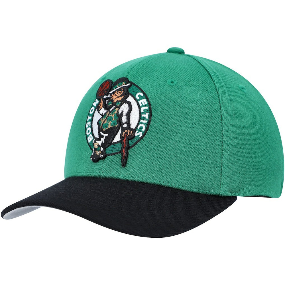 Boston Celtics MVP Team Two-Tone 2.0 Stretch-Snapback Hat Kelly Green/Black | Mitchell & Ness Lifestyle