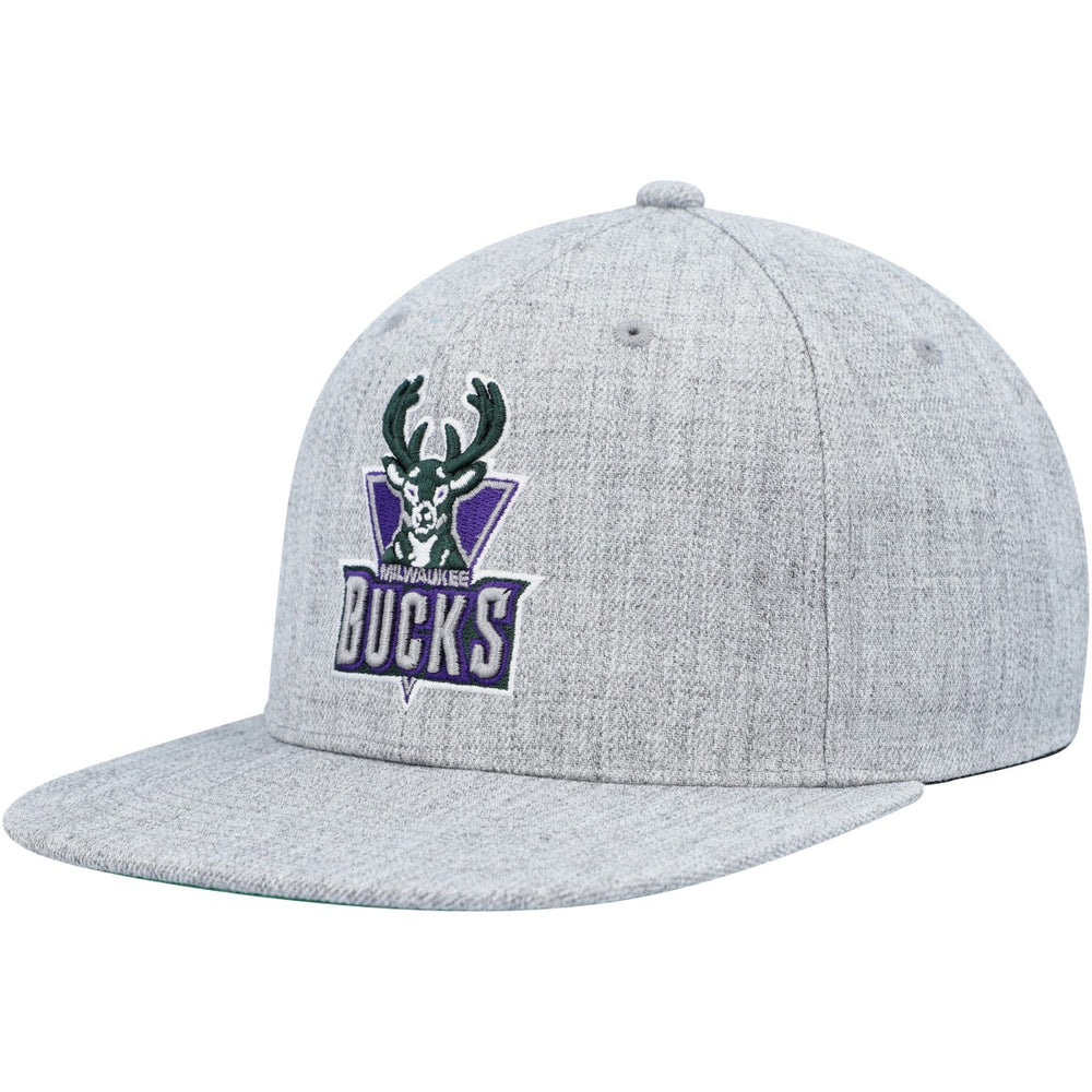 Milwaukee Bucks Hardwood Classics 2.0 Snapback Hat Heather Gray | Mitchell & Ness