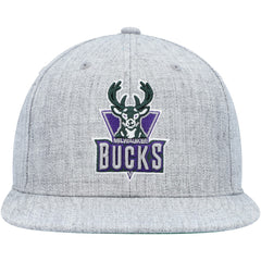 Milwaukee Bucks Hardwood Classics 2.0 Snapback Hat Heather Gray | Mitchell & Ness