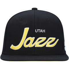 Utah Jazz Hardwood Classics Script 2.0 Snapback Hat Black | Mitchell & Ness Near Me