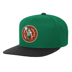 Boston Celtics Youth Two-Tone Snapback Hat Kelly Green/Black | Mitchell & Ness discount