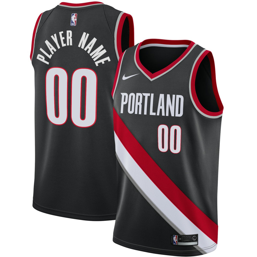 Portland Trail Blazers Swingman Custom Jersey Black Icon Edition | Nike for sale