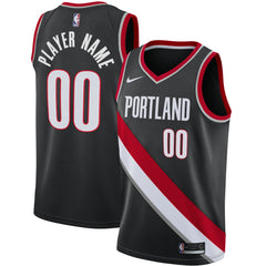 Portland Trail Blazers Swingman Custom Jersey Black Icon Edition | Nike for sale