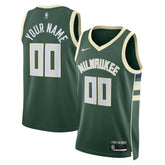 Milwaukee Bucks Unisex Swingman Custom Jersey Hunter Green Icon Edition | Nike outlet