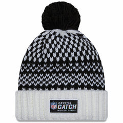 Tampa Bay Buccaneers New Era Women's 2023 NFL Crucial Catch Cuffed Pom Knit Hat Black/White