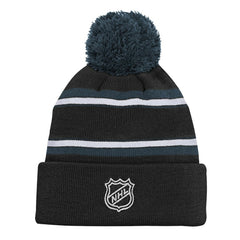 Vegas Golden Knights Youth Jacquard Cuffed Knit Hat with Pom - Black - NHL 200025349