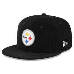 Pittsburgh Steelers New Era Throwback Cord 59FIFTY Fitted Hat Black