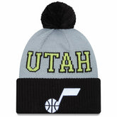 Utah Jazz Tip-Off Two-Tone Cuffed Knit Hat with Pom Black/Gray | New Era Lifestyle