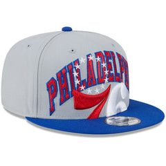 Philadelphia 76ers Tip-Off Two-Tone 9FIFTY Snapback Hat Gray/Royal | New Era for sale