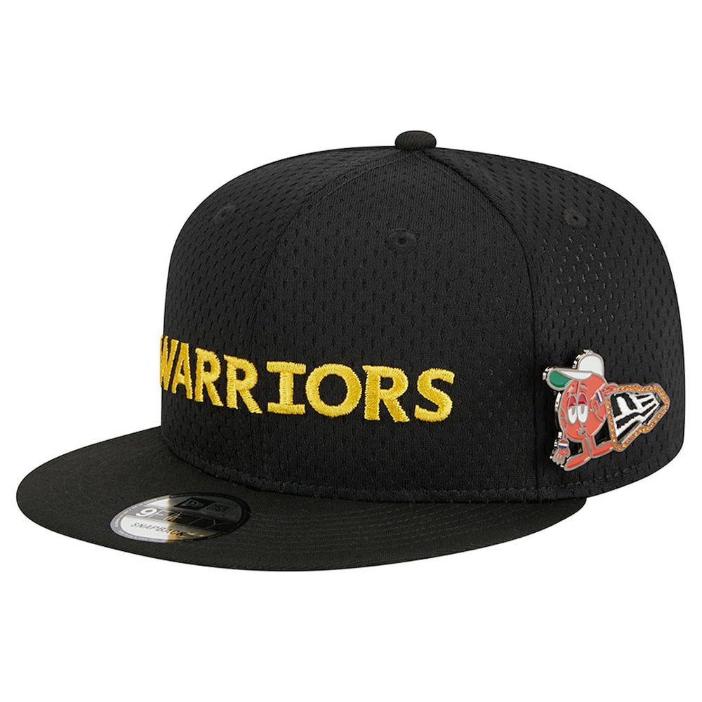 Golden State Warriors Post-Up Pin Mesh 9FIFTY Snapback Hat for sale Black | New Era US
