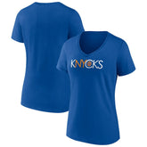 New York Knicks Women's Team Pride V-Neck T-Shirt Blue
