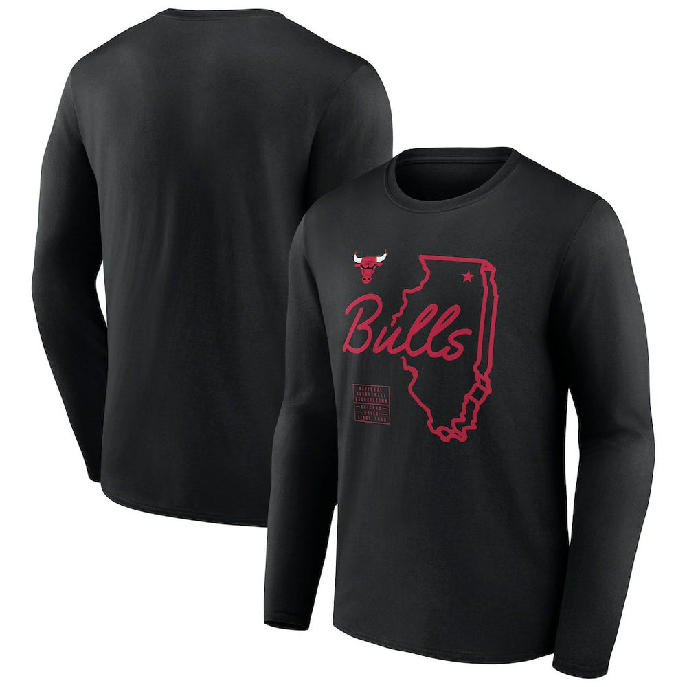 Chicago Bulls Announcer Long Sleeve T-Shirt Black