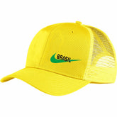 Brazil National Team Classic99 Trucker Snapback Hat Yellow - Nike cheap