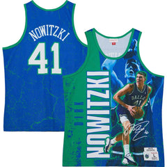 Dirk Nowitzki Dallas Mavericks Hardwood Classics Player Burst Tank Top for sale Blue | Mitchell & Ness online