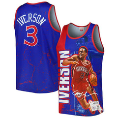 Allen Iverson Philadelphia 76ers 1996-97 Hardwood Classics Player Burst Tank Top Royal | Mitchell & Ness online