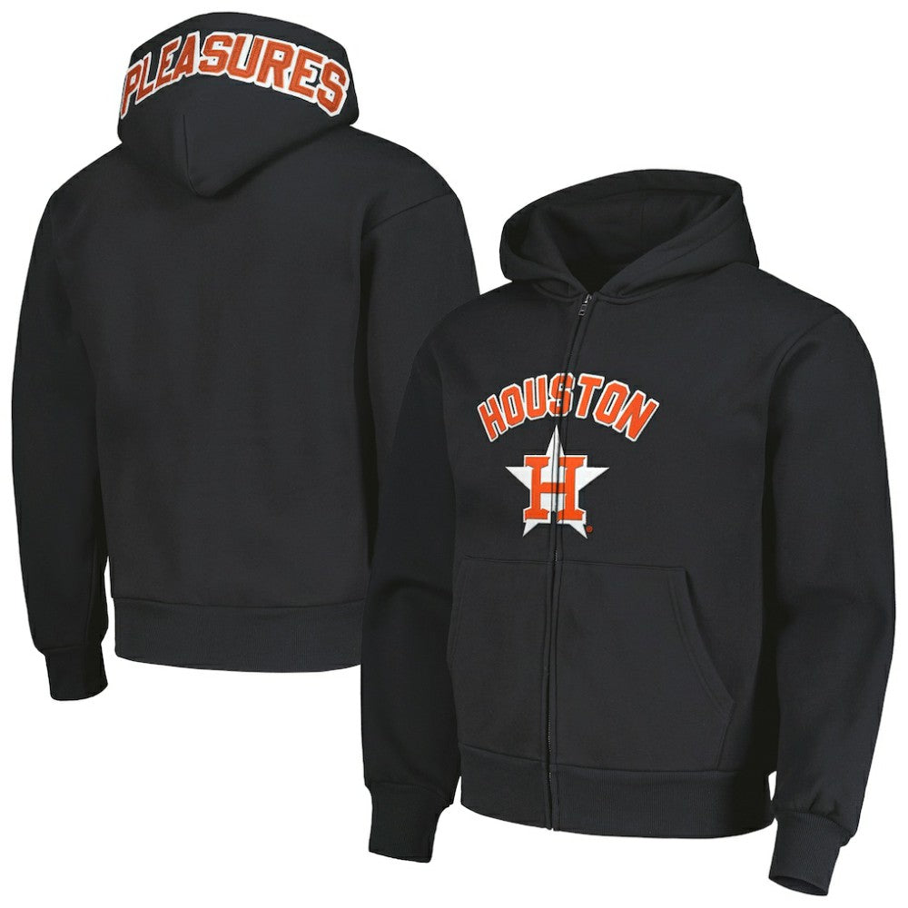 Houston Astros PLEASURES Opening Day Full-Zip Hoodie - Black - MLB Online