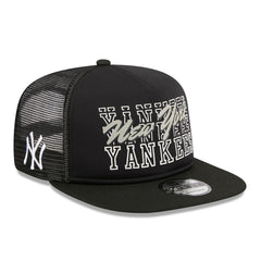 New York Yankees New Era Street Team A-Frame Trucker 9FIFTY Snapback Hat - Black - New Era Lifestyle