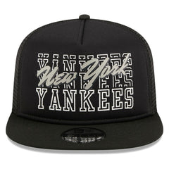 New York Yankees New Era Street Team A-Frame Trucker 9FIFTY Snapback Hat - Black - New Era Lifestyle