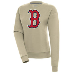 Boston Red Sox Antigua Women's Victory Pullover Sweatshirt - Khaki - MLB Lifestyle