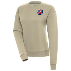 Chicago Cubs Antigua Women's Victory Pullover Sweatshirt - Khaki - MLB Discount
