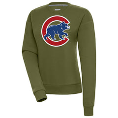 Chicago Cubs Antigua Women's Victory Pullover Sweatshirt - Olive - MLB on Sale