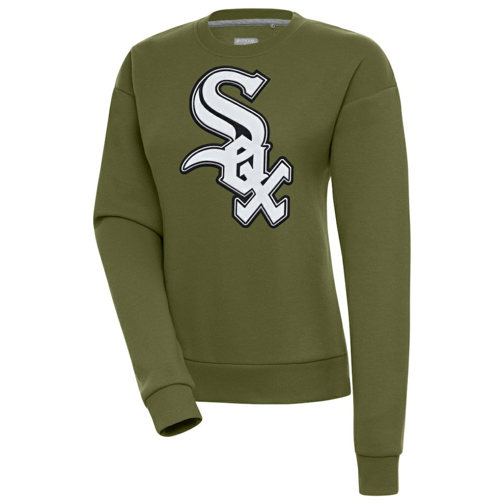 Chicago White Sox Antigua Women's Victory Pullover Sweatshirt - Olive - MLB Sale