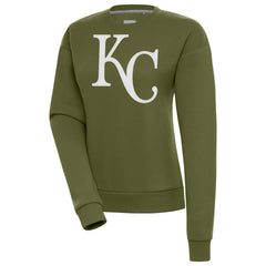 Kansas City Royals Antigua Women's Victory Pullover Sweatshirt - Olive - MLB Sale