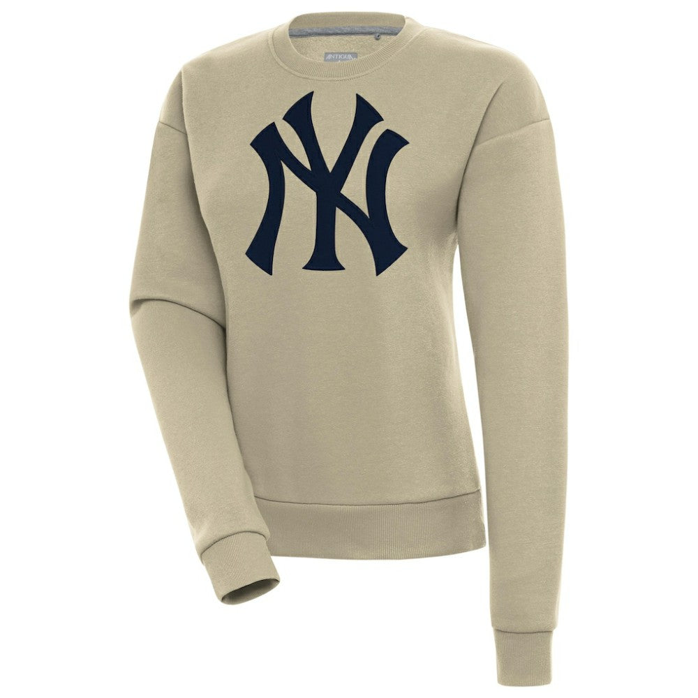 New York Yankees Antigua Women's Victory Pullover Sweatshirt - Khaki - MLB Discount